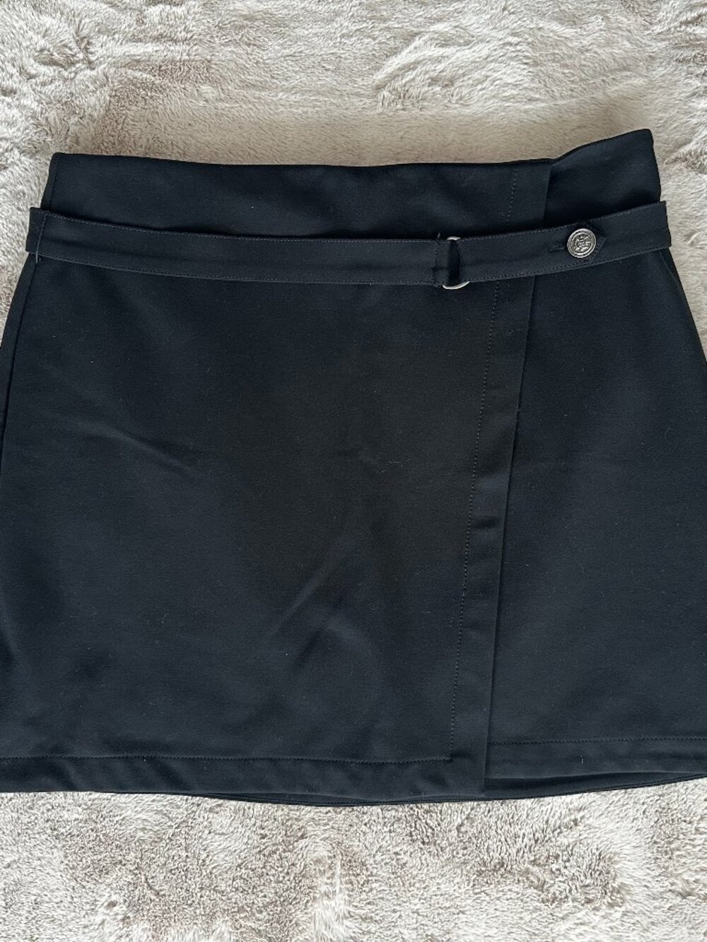 Maeve by Anthropologie Black Mini Wrap Skirt